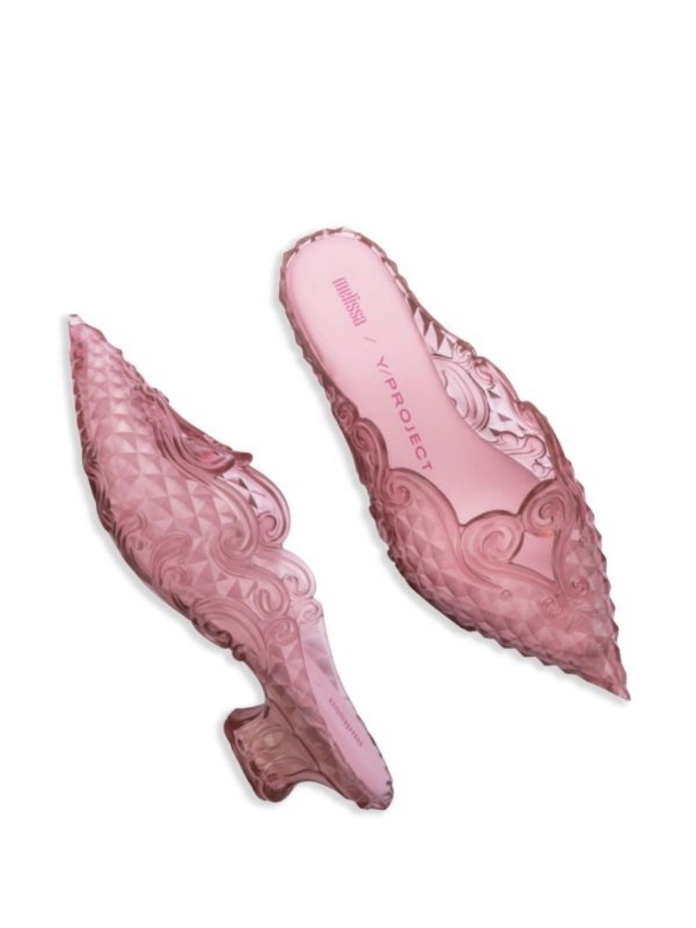 Melissa Y/Project Court kitten heels pink translucent jelly shoe